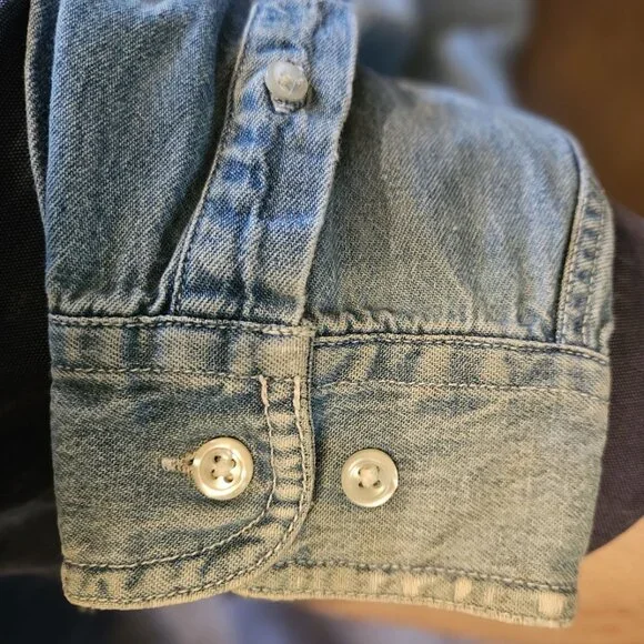 Vintage Disney Fantasia Men's Denim Blue Button Up Large - Picture 6 of 7